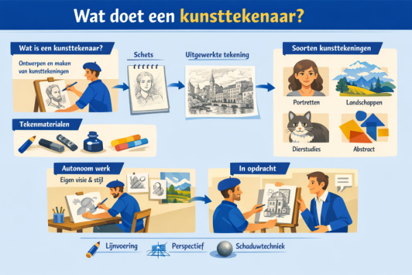 Alles over het beroep kunsttekenaar Wat doet een kunsttekenaar
